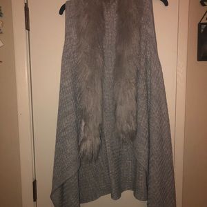 Gray faux fur vest
